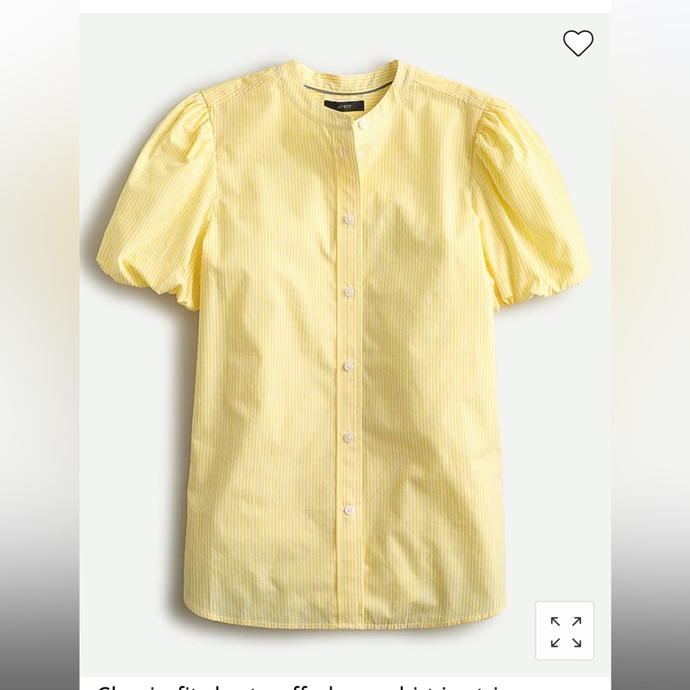 JCrew Classic-fit short puff-sleeve shirt in stripe